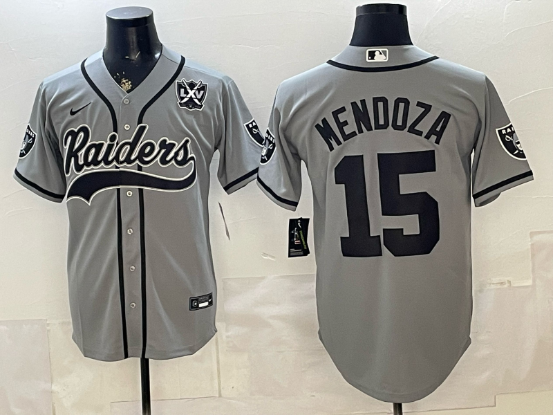 Men 2026 Oakland Raiders #15 Mendoza grey Nike Limited NFL Jersey 0519003